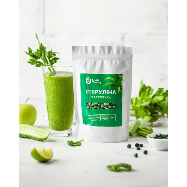 Спіруліна (таблетки) Китай, 200г "Fruity Yummy"