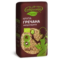 Крупа гречана непропарена (зелена), 800г "Сквирянка"