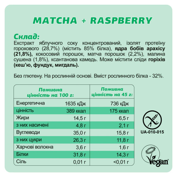 Фізі протеїновий "Матча-малина", 50г 