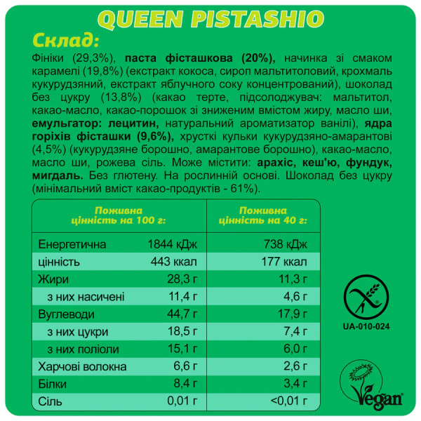 Фізі "Queen pistachio", 40г