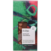 Шоколад молочний органічний з цільною ліщиною 100г. "Vivani"