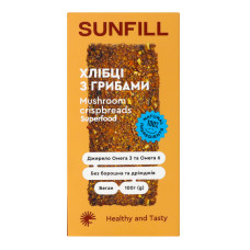 Хлібці з грибами, 100г "Sunfll"