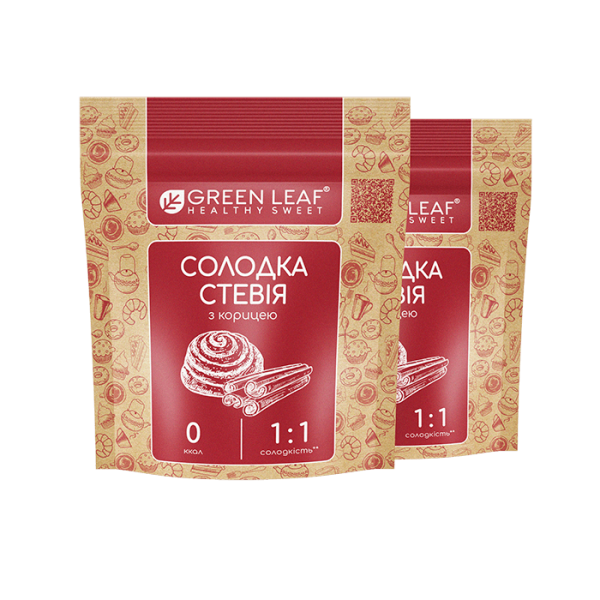 Стевія з корицею 1:1, 100г "Green Leaf"