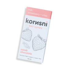 Шоколад молочний "Полуниця-Чіа", 90г (Korusni)